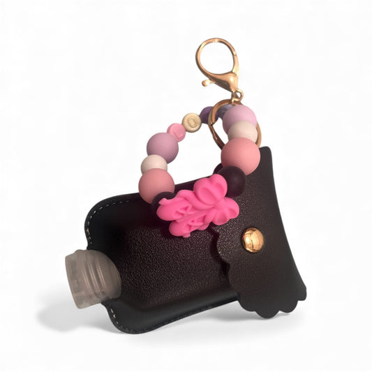 バレリーナ　除菌ジェルホルダー　(ブラック✖️ピンク)